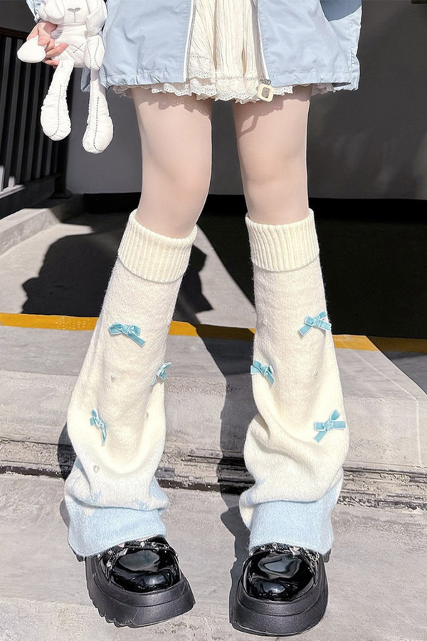 Milk gradation ribbon leg cover