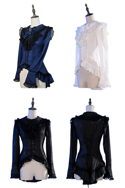 Spider Web Gothic Lace Ribbon Shirt