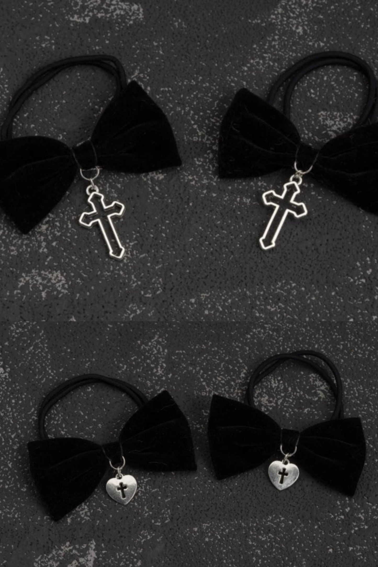 ベルベットゴシックリボンヘアゴム