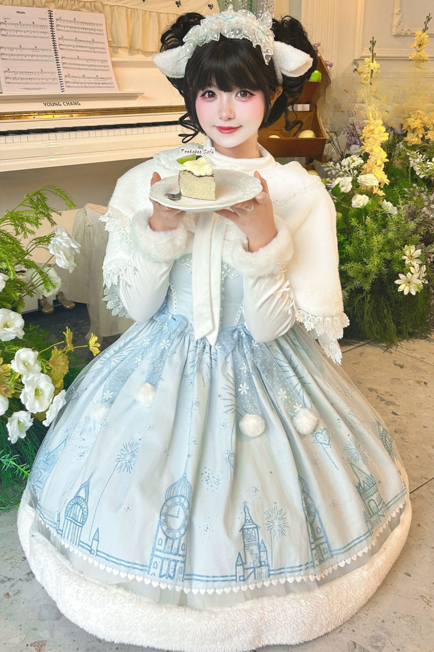 スノーフレークキャッスルロリータドレス+ケープ+トップス