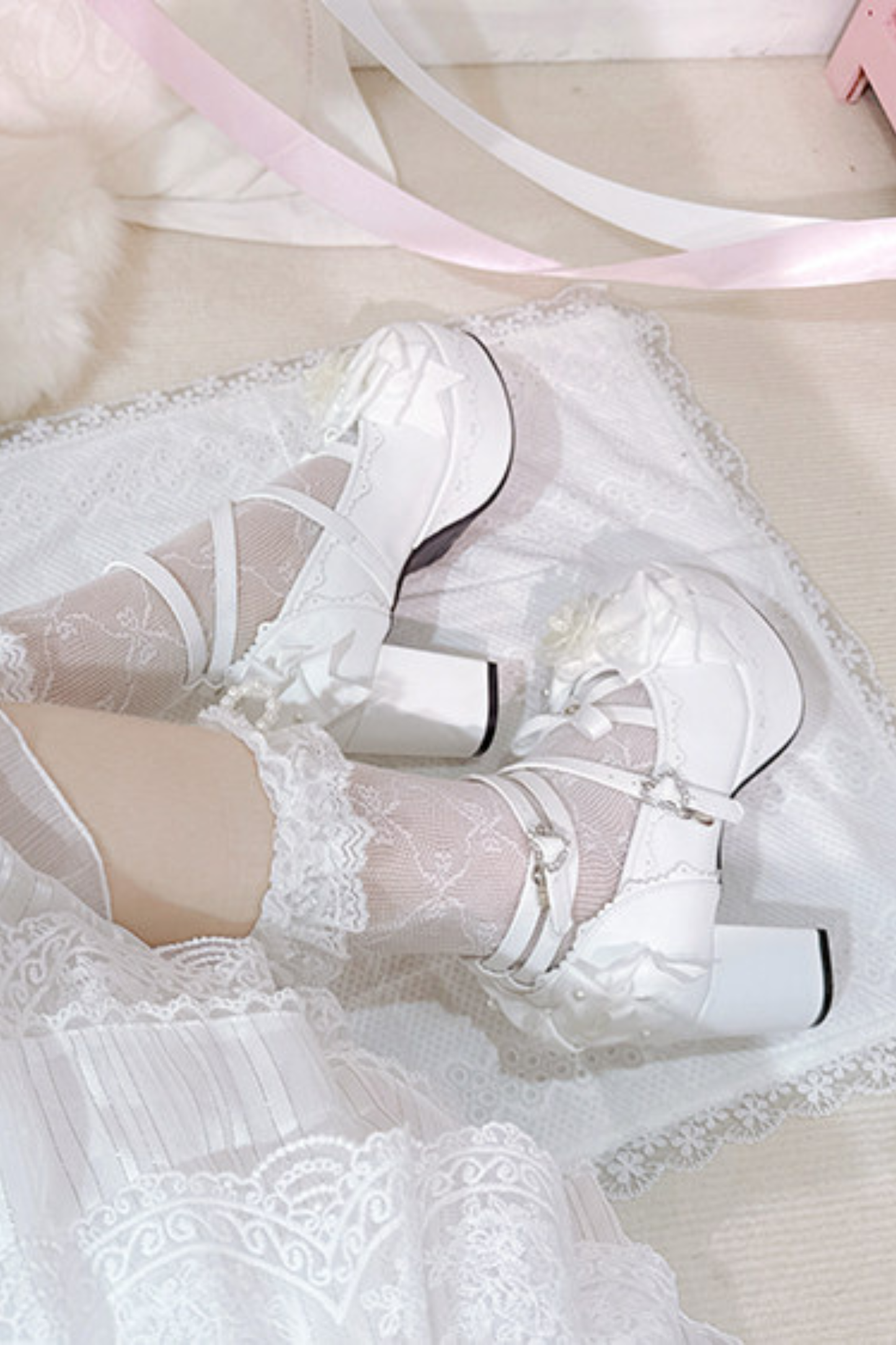 Blumen-Schleifen-Dance-Lolita-Absätze