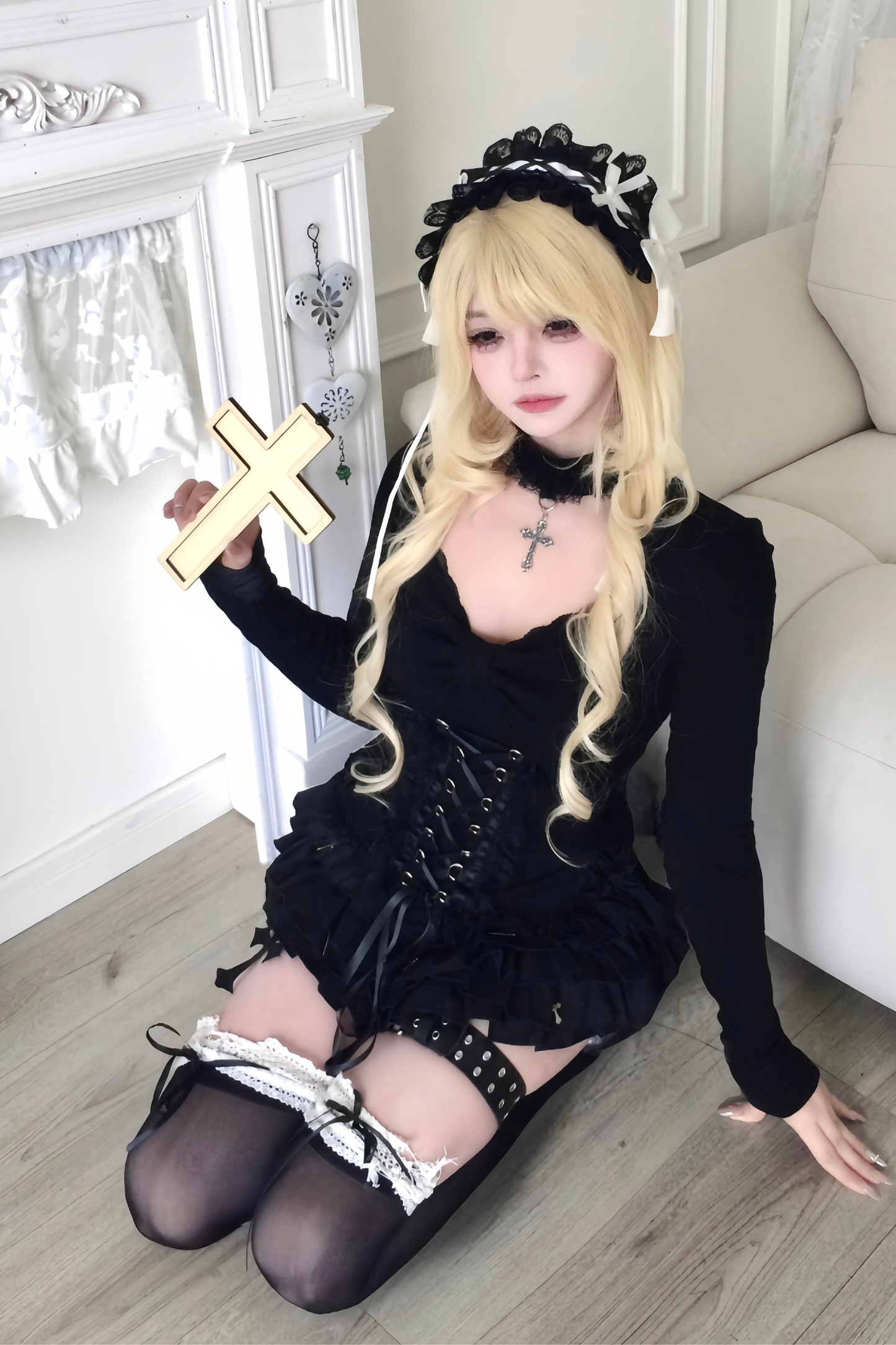 Lace Patchwork Dark Top