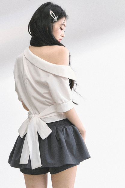 バッグリボンワンショルダートップス