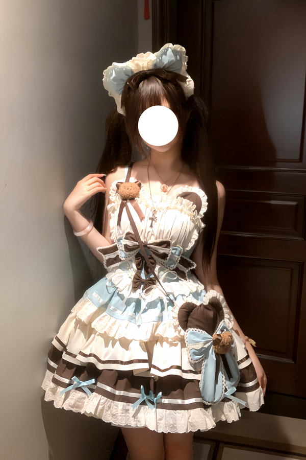 [Pre-order item] après cotton ruffle bare Lolita dress + bag + accessories