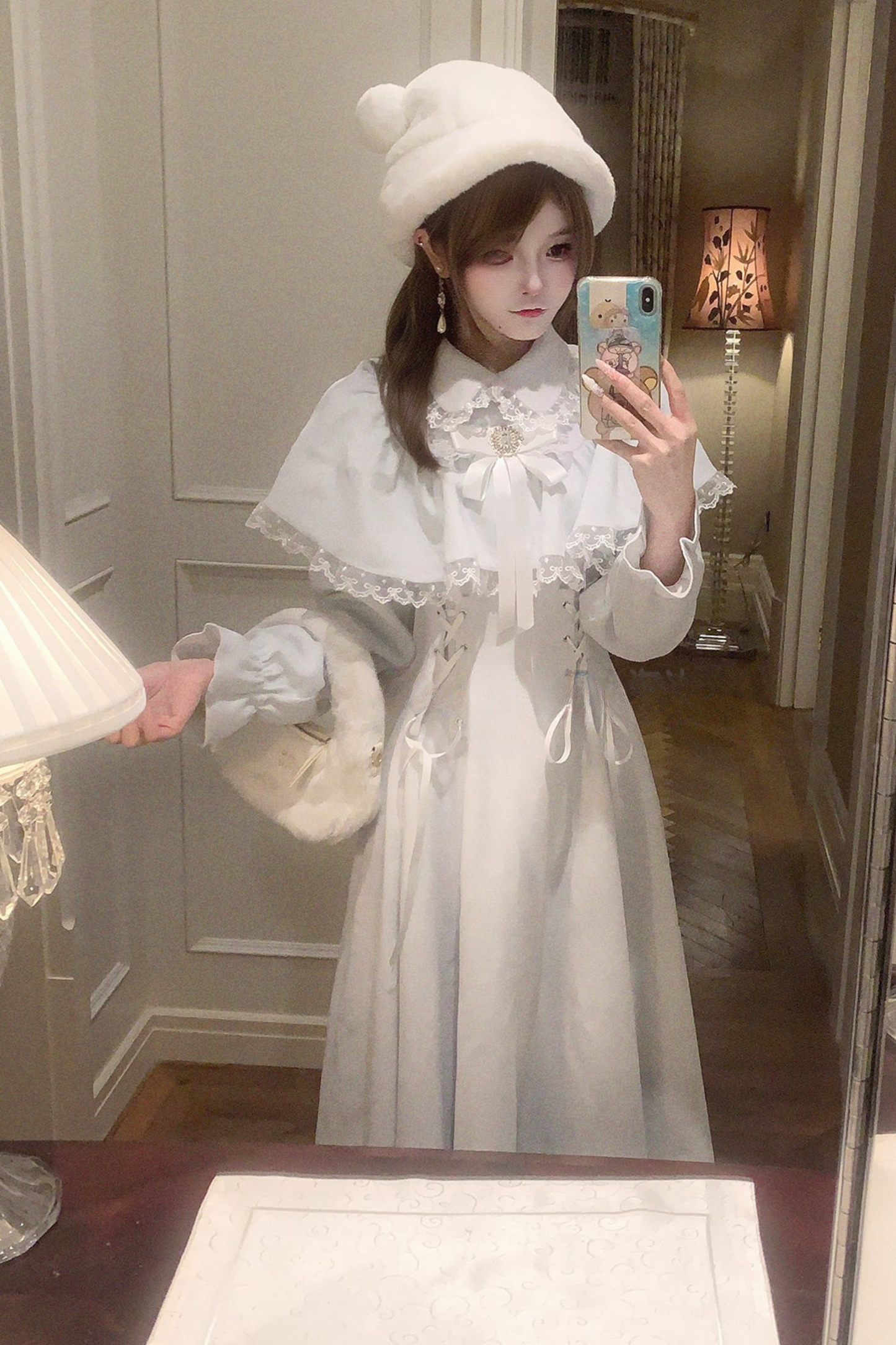 Lace-up Elegant Cape Dress