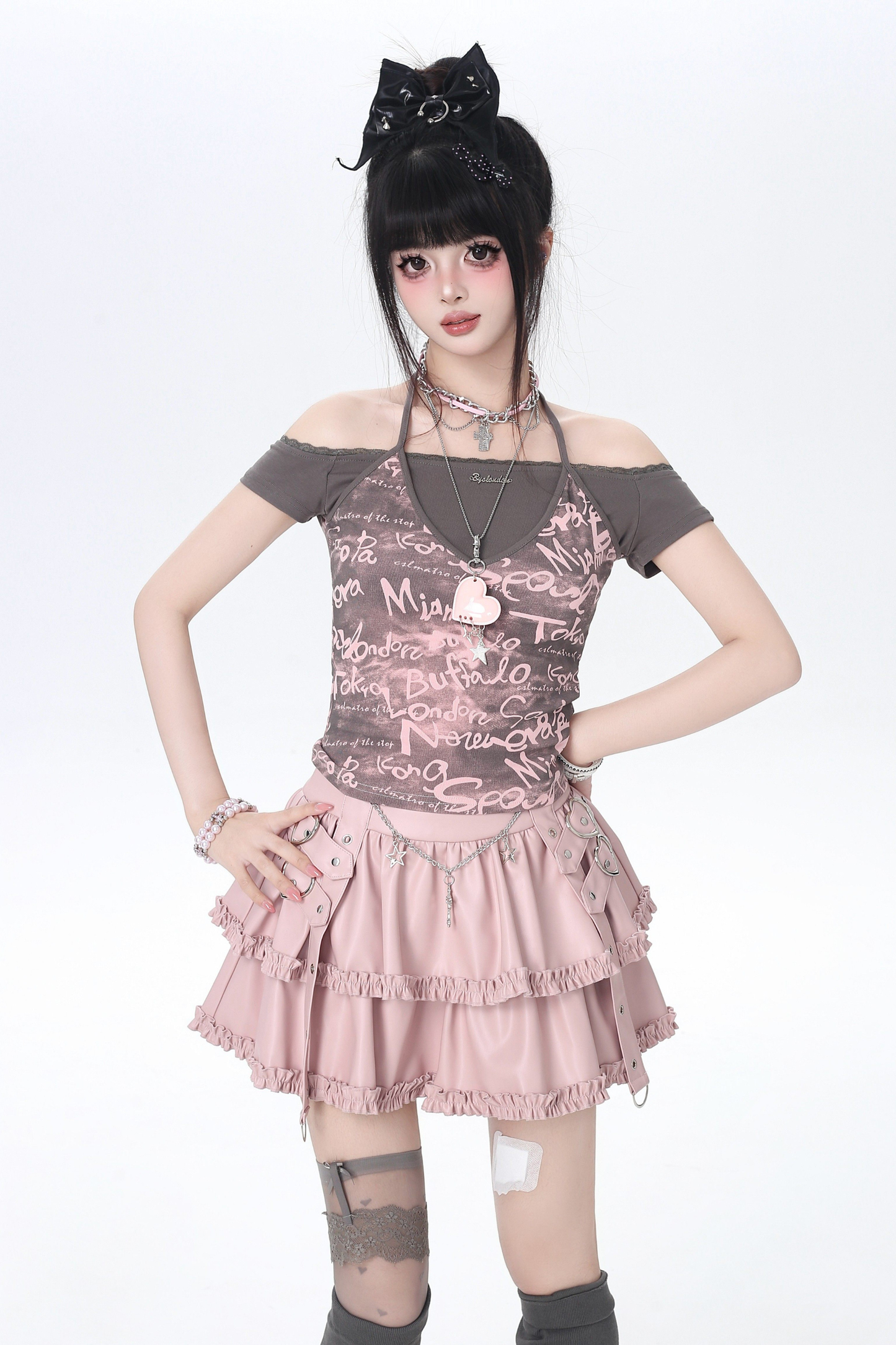 Light Punk Leather Skirt