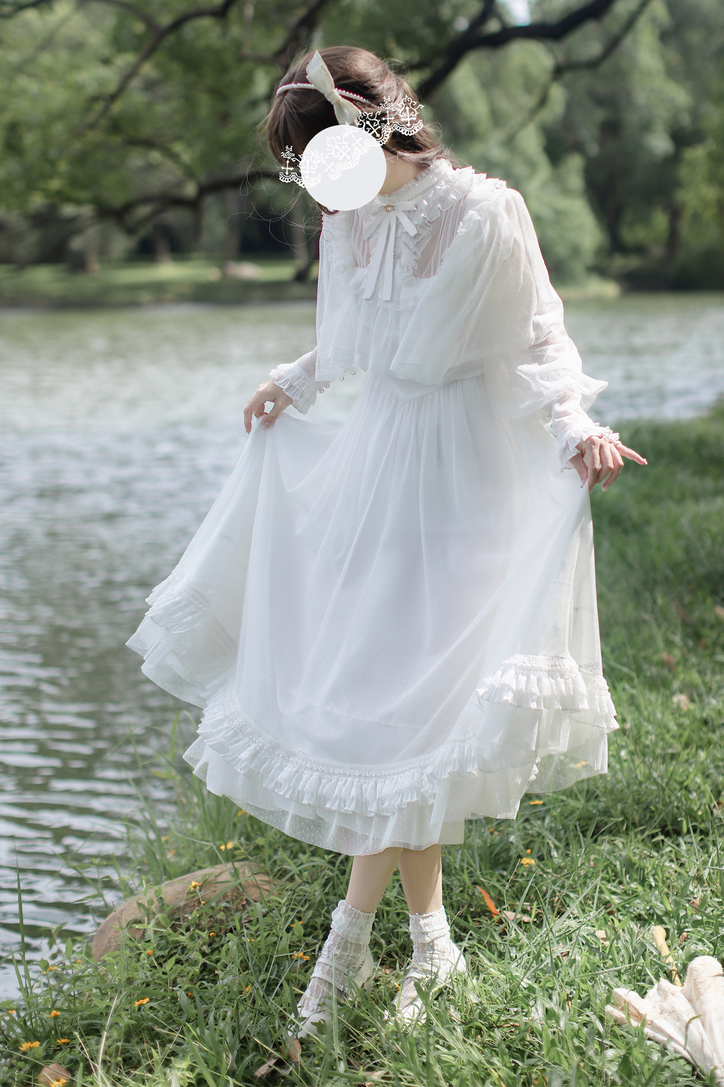 クラシステムエレガントドットガーゼワンピース