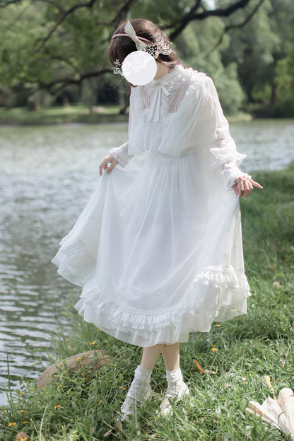 クラシステムエレガントドットガーゼワンピース