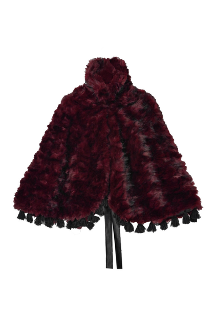 Thriller Crimson Gothic Fur Shawl