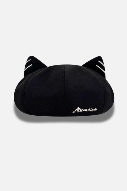Cat Ear Embroidery Beret