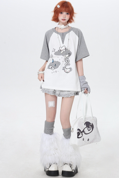 Two-Tone Loose Oversized Top