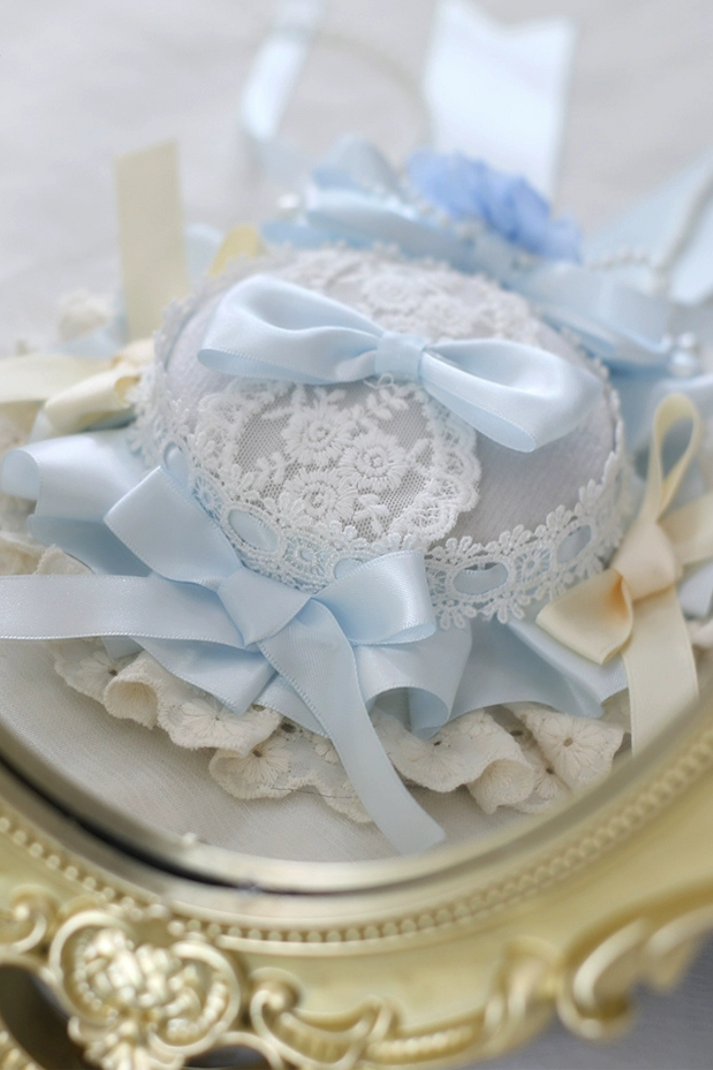 Ice Blue Frilled Lolita Accessories