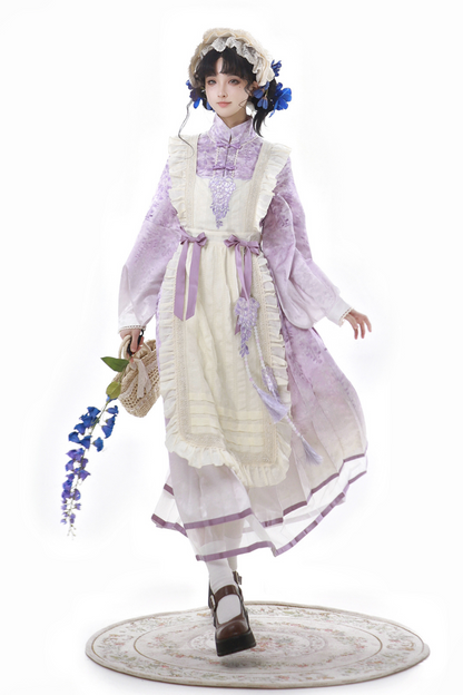 Chinese Ethnic Elegant Sweet Dress + Apron