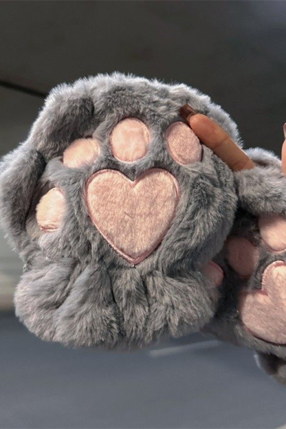 プラッシュハートハーフフィンガーグローブ