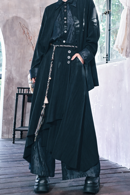 スネークワイドダークチャイナパンツ