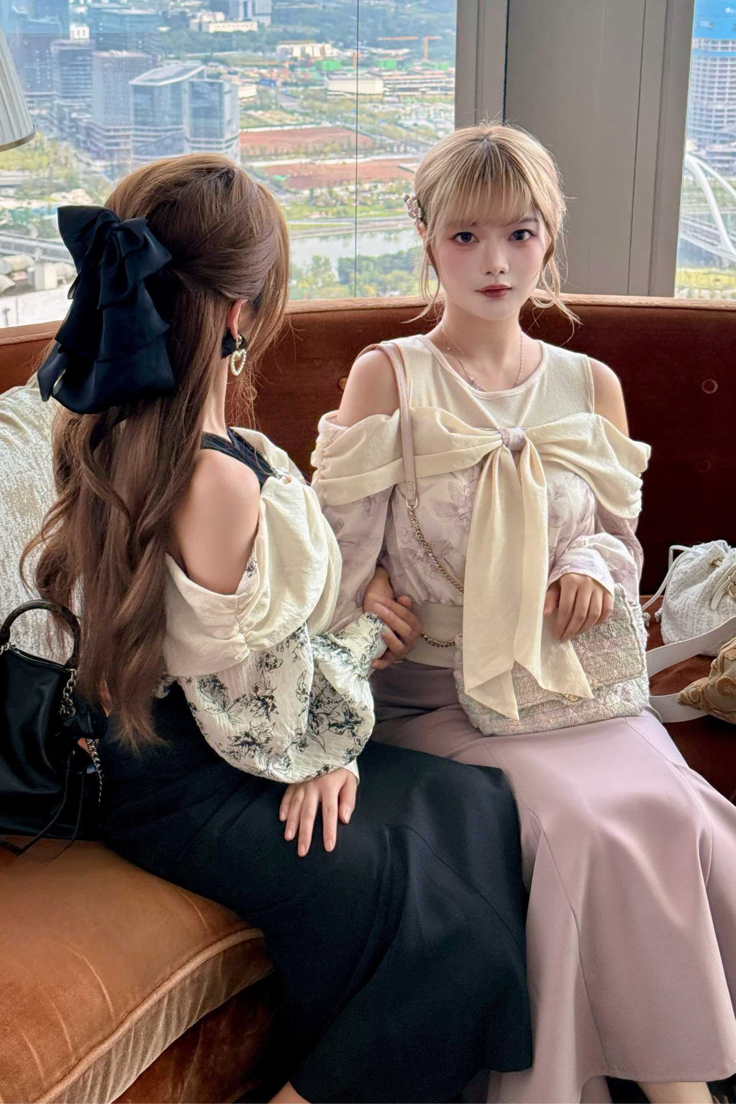 Off-the-shoulder top + mermaid skirt