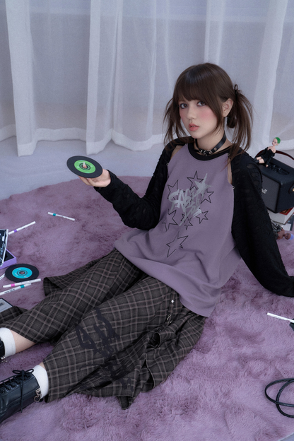 Night Star Raglan Sleeve Loose Top