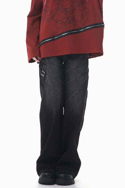 Washed Smoked Straight Leg Pants