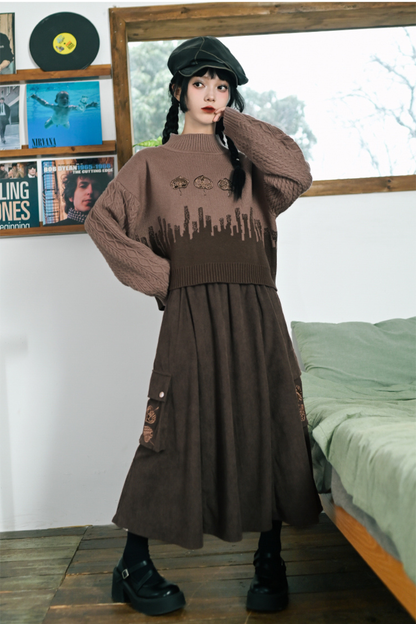 Bicolor Turtleneck Sweater