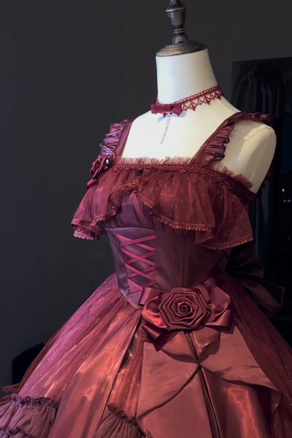 Elegant Style Rose Princess Dress