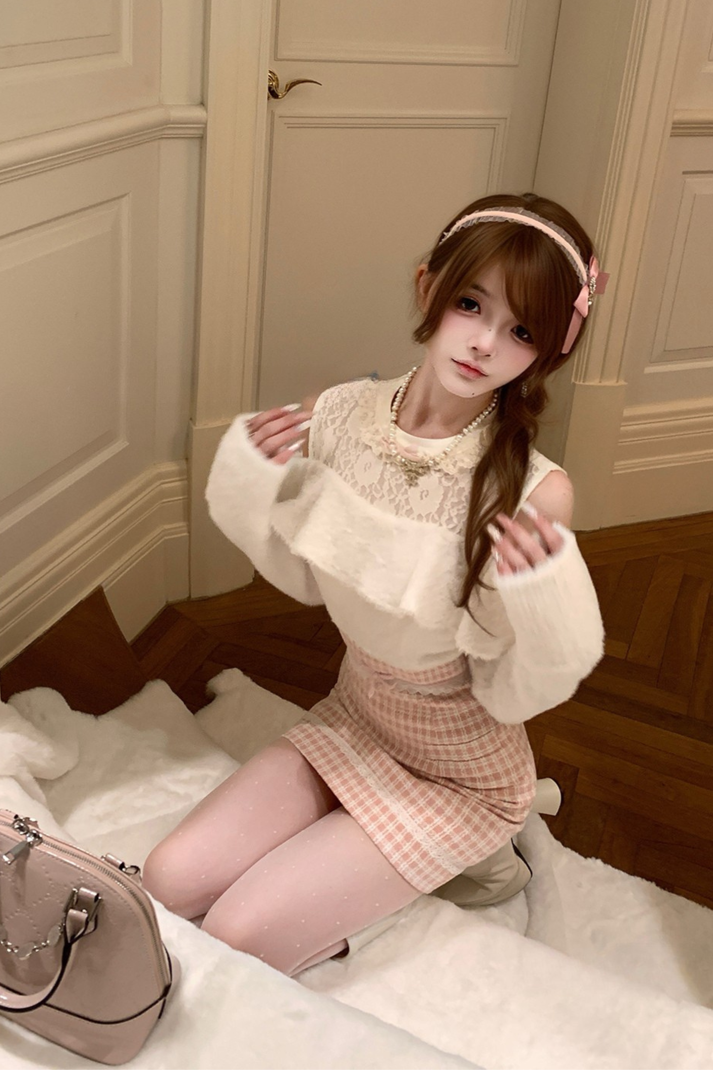 Sweet Powder Pure Off-the-shoulder Dress