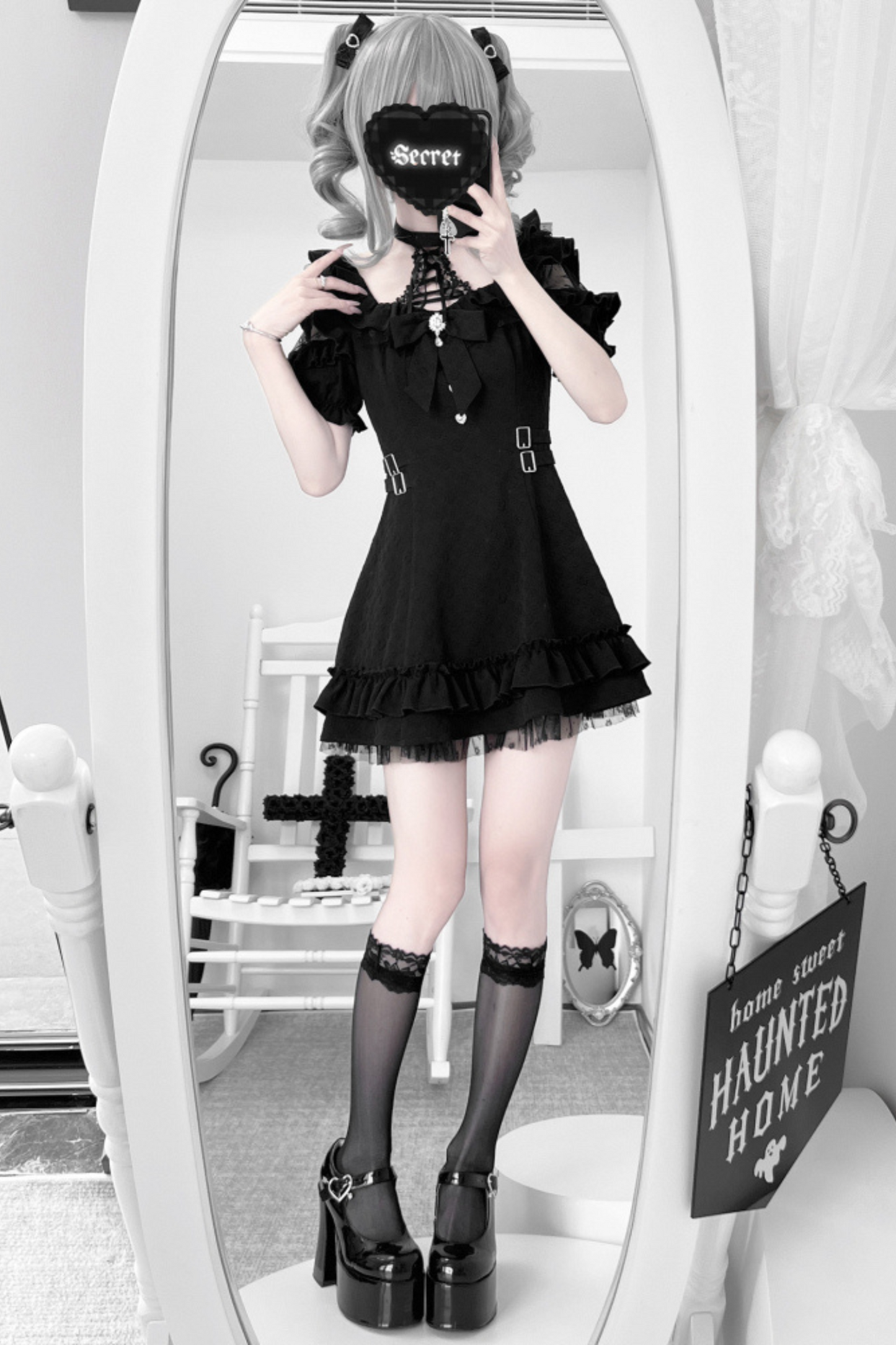 Source Monochrome Black Subculture Dress