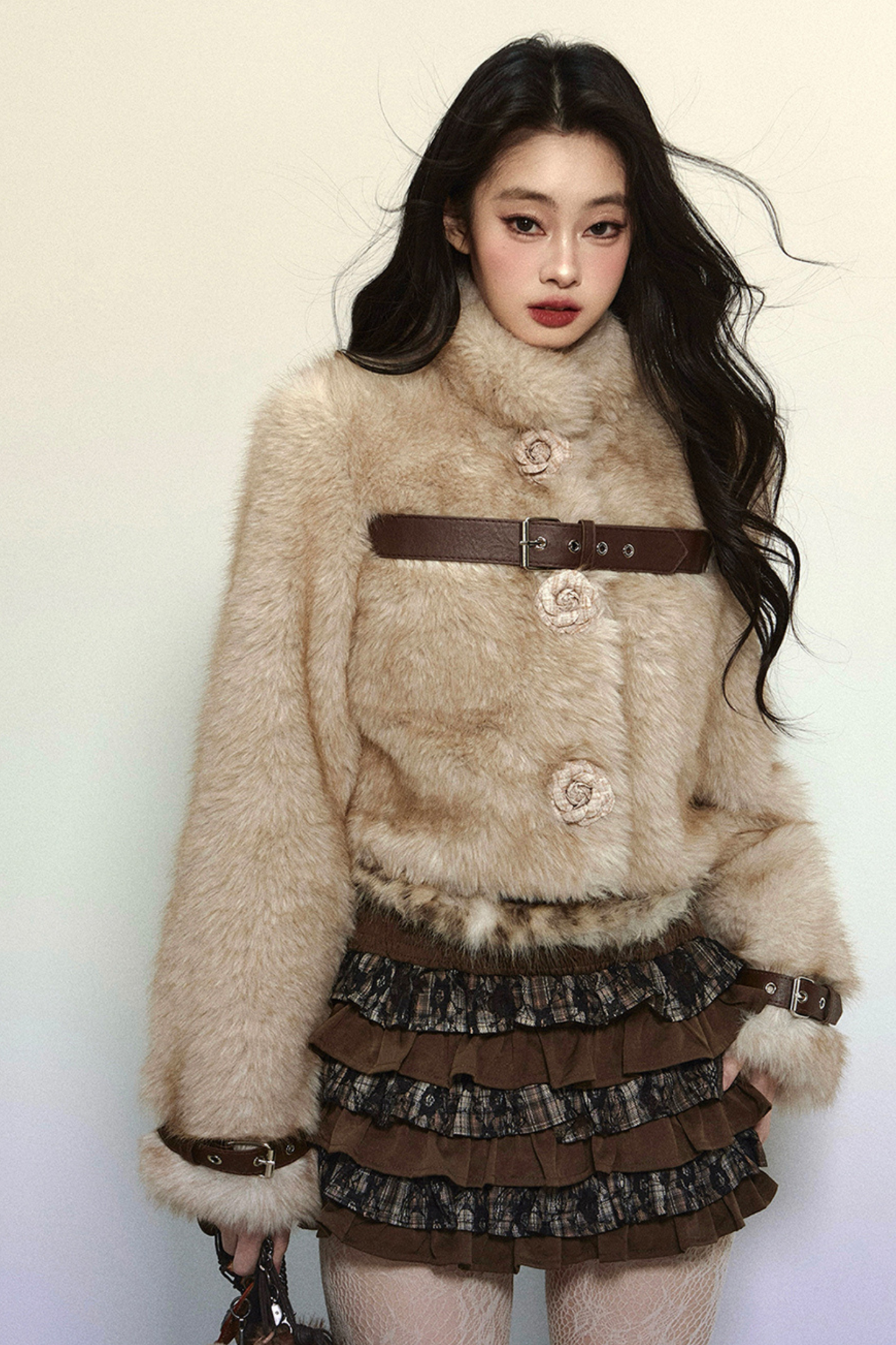 Fur Flower Short Coat