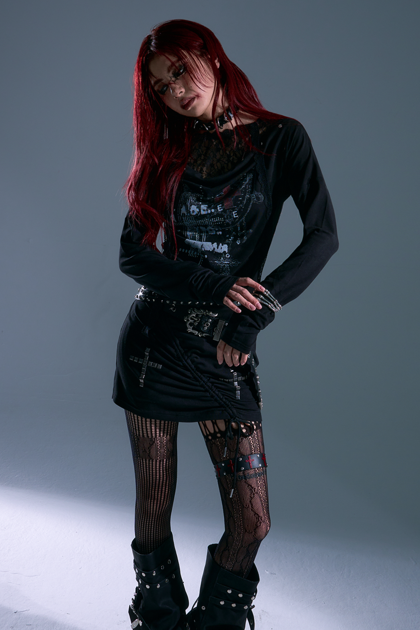 Garden Punk Lace Hooded Dress