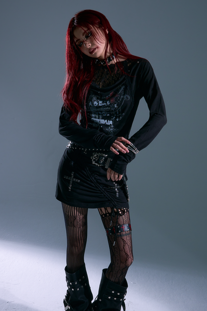 Garden Punk Lace Hooded Dress