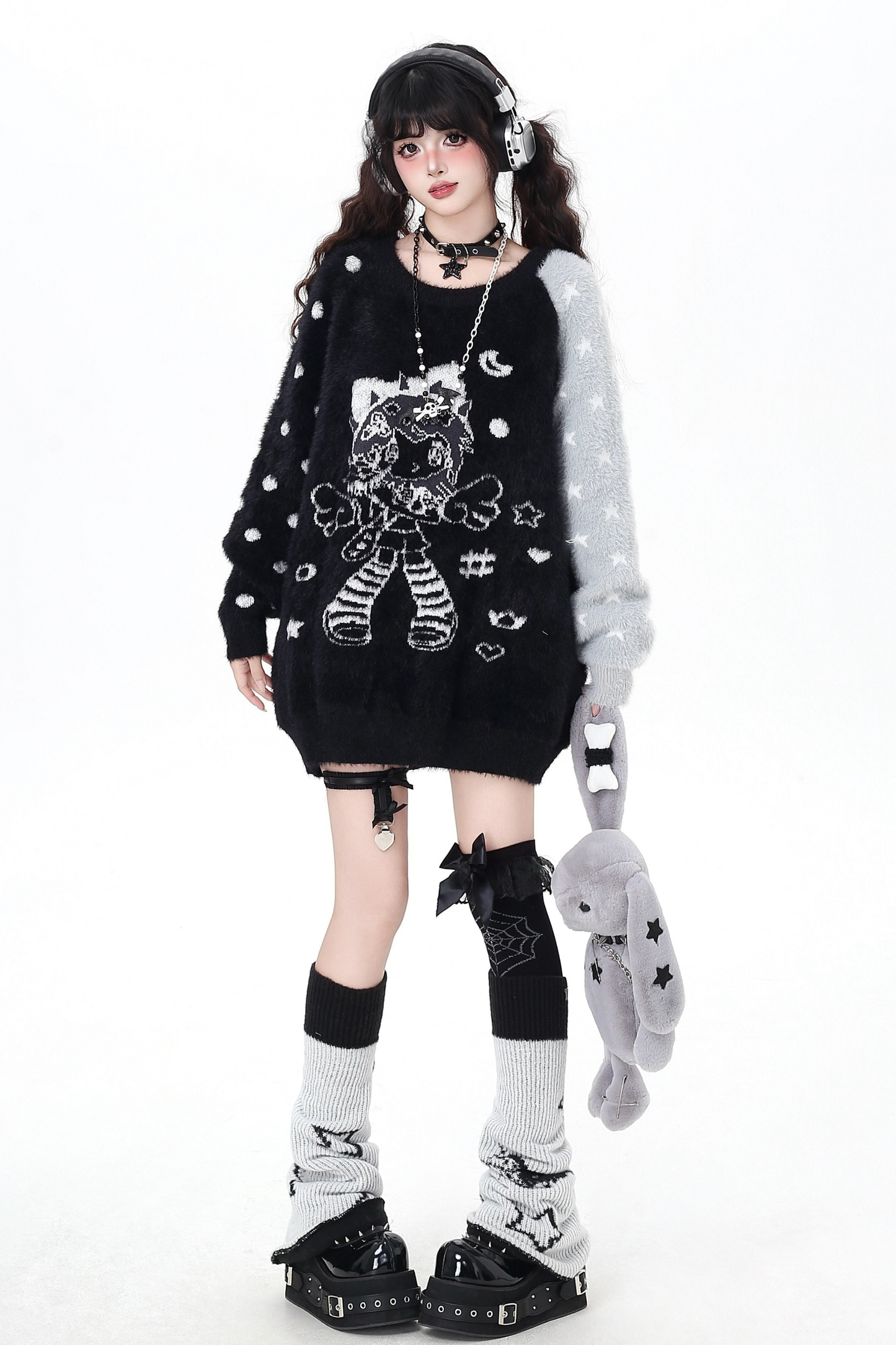 エンジェルバイカラールーズオーバーセーター