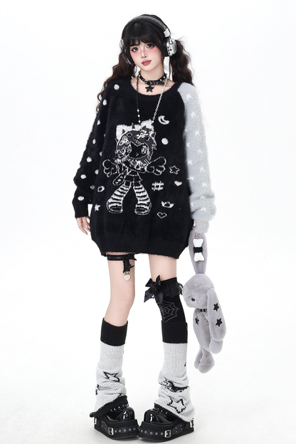 エンジェルバイカラールーズオーバーセーター