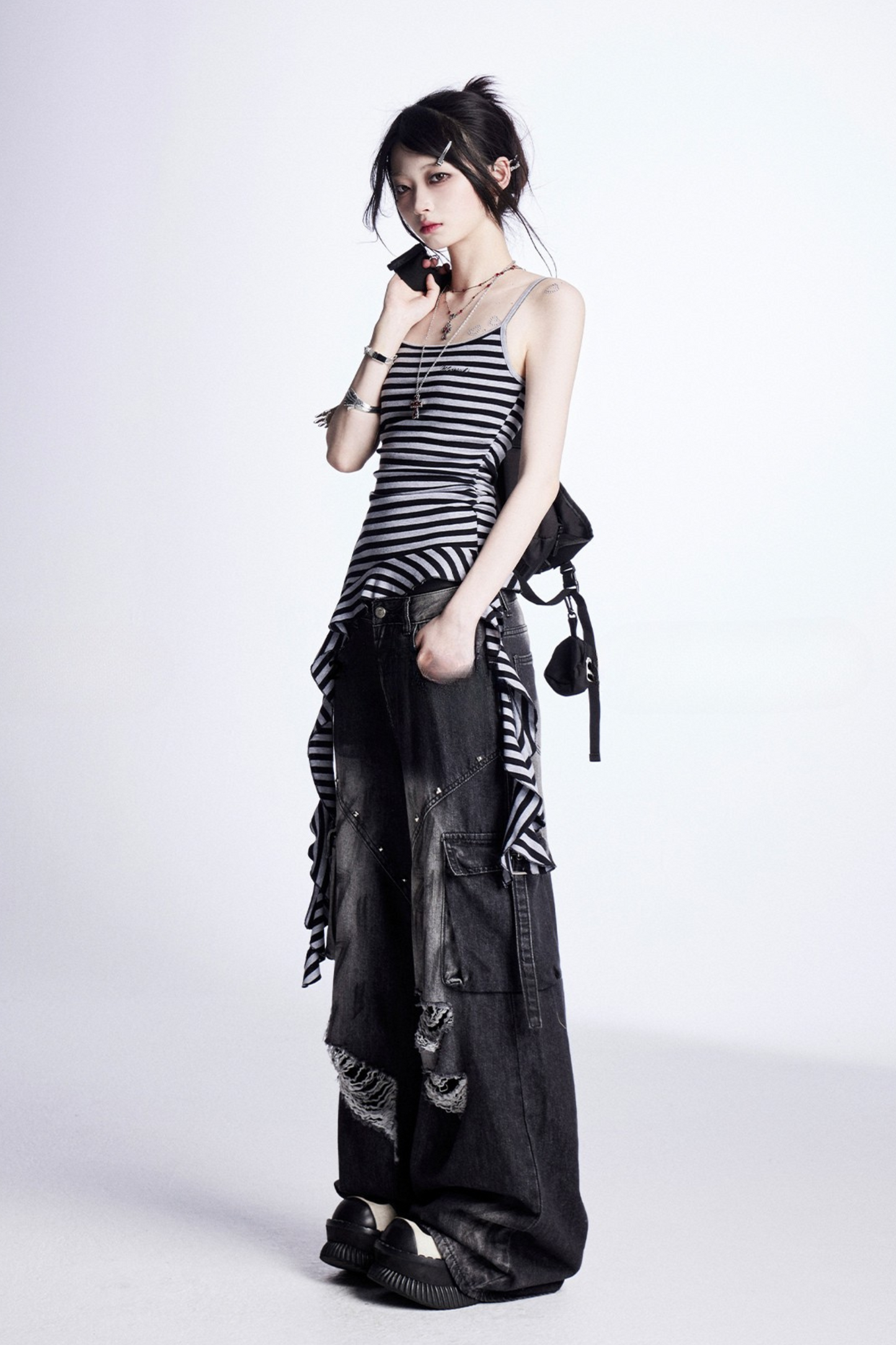 レトロタッセルスボーダーキャミソール