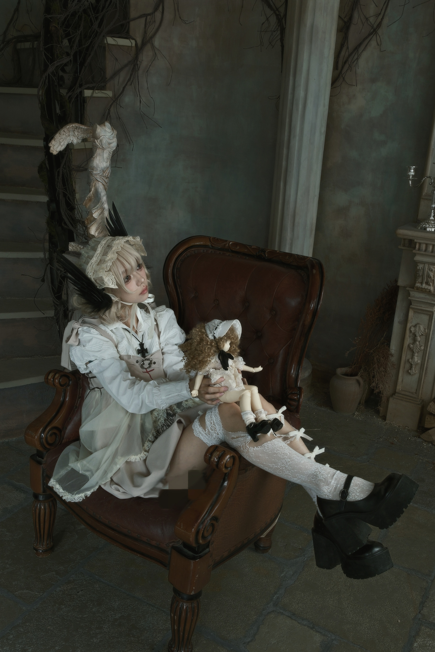 ゴシックバルーンサスペンダードレス