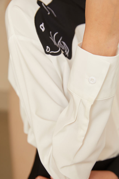 ヒョウ柄スリムフィットシャツ