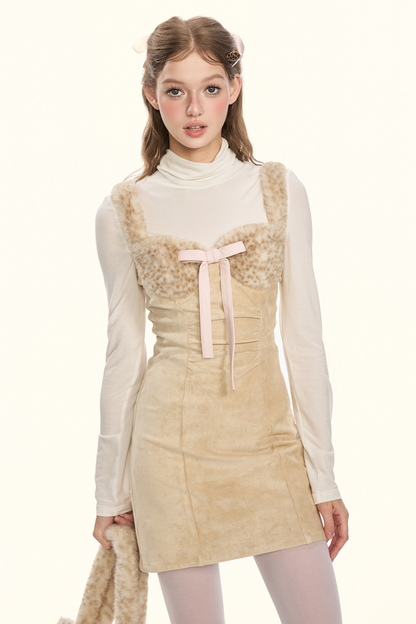 Milk Leopard Fur Sass Skirt