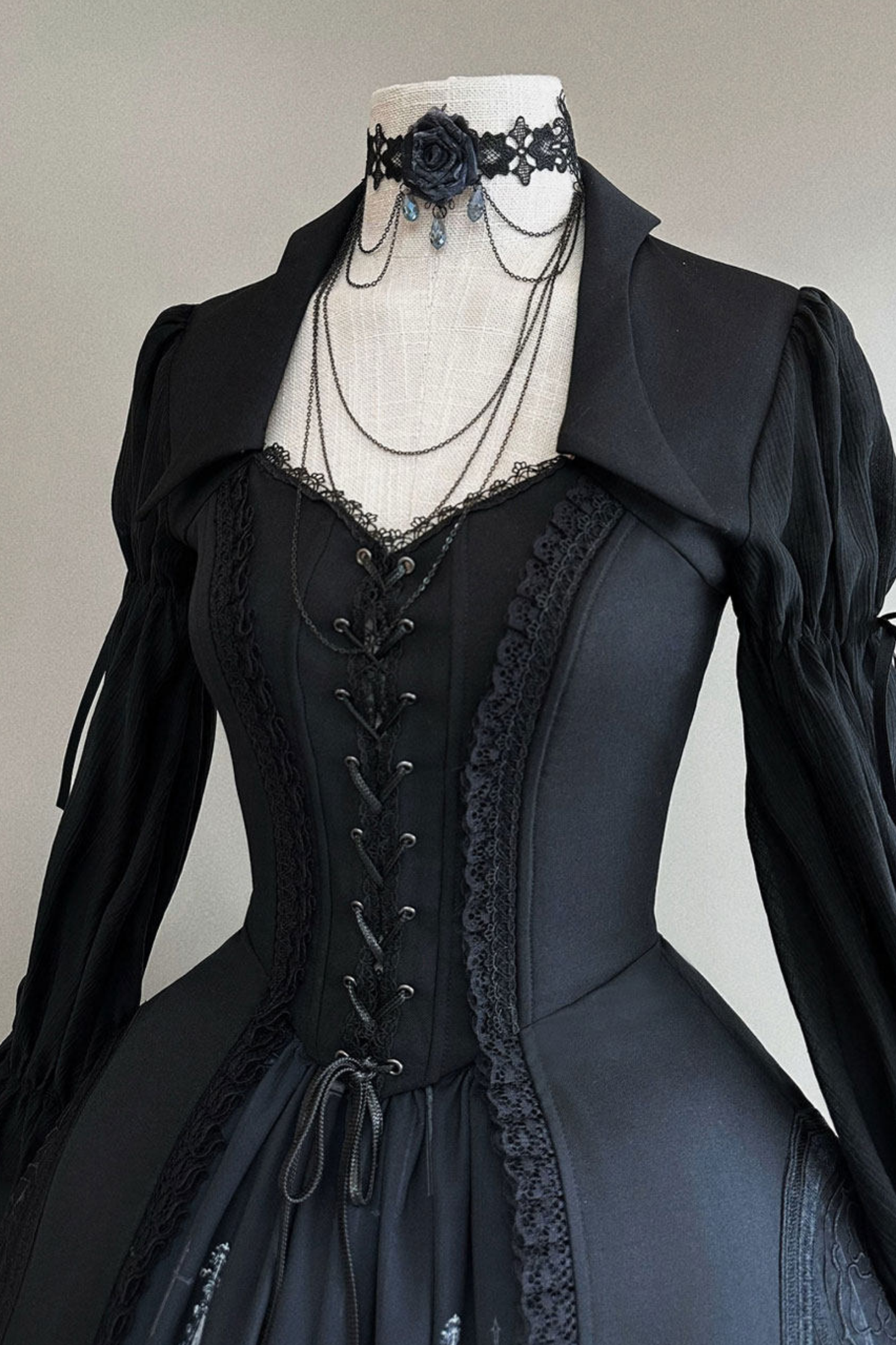 Gothic Lolita Jumper Skirt + Dark Top + Girdle
