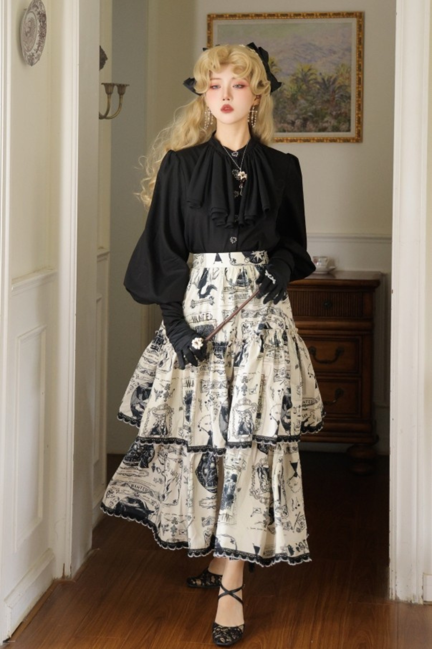 Elegant Satin Puff Sleeve Blouse