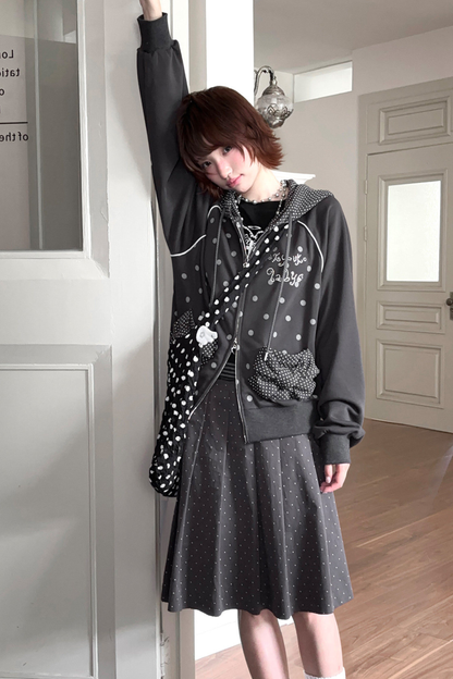 Y2K Dot Design Hoodie