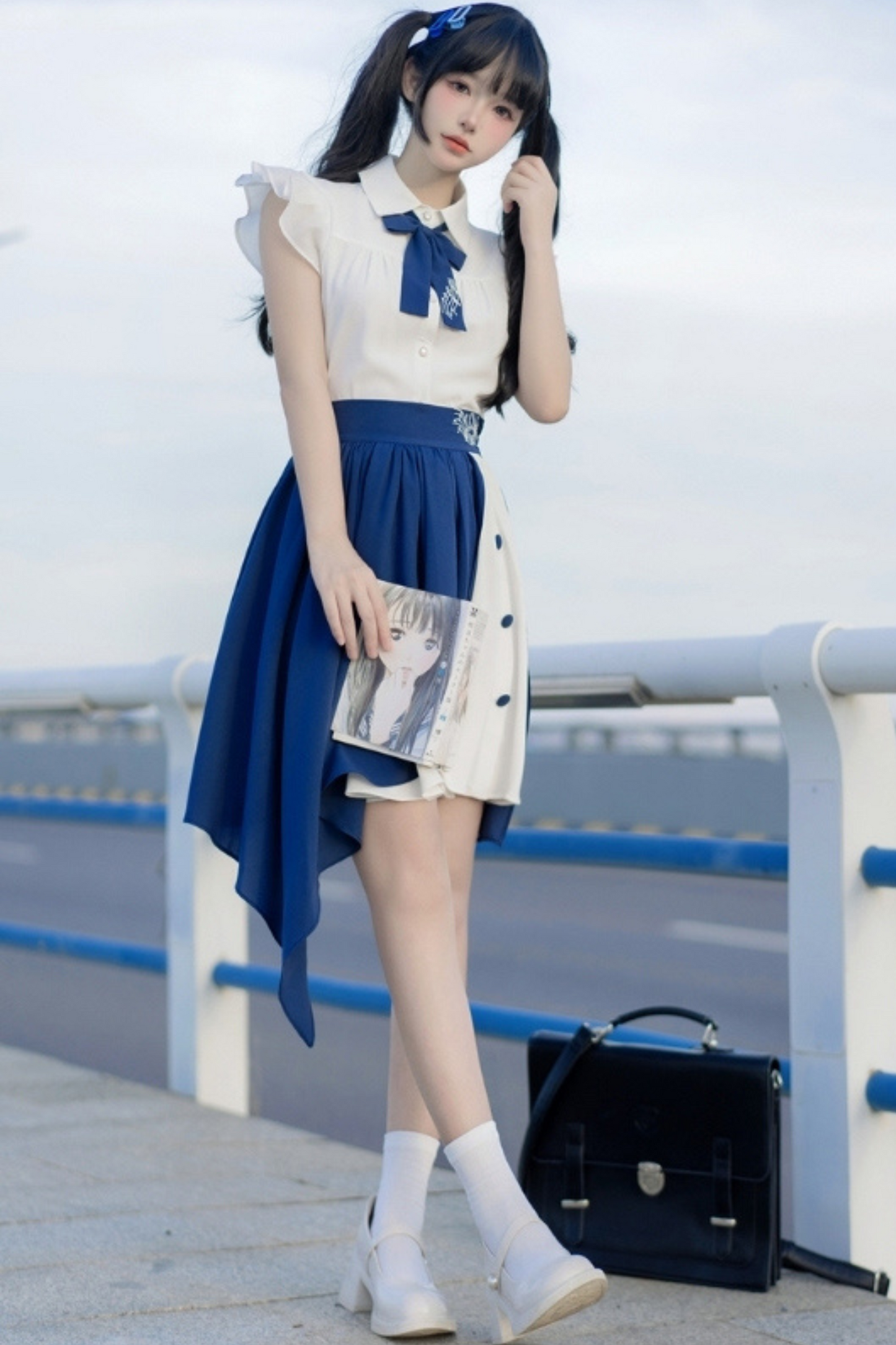Top elegante sin mangas + Falda con abertura