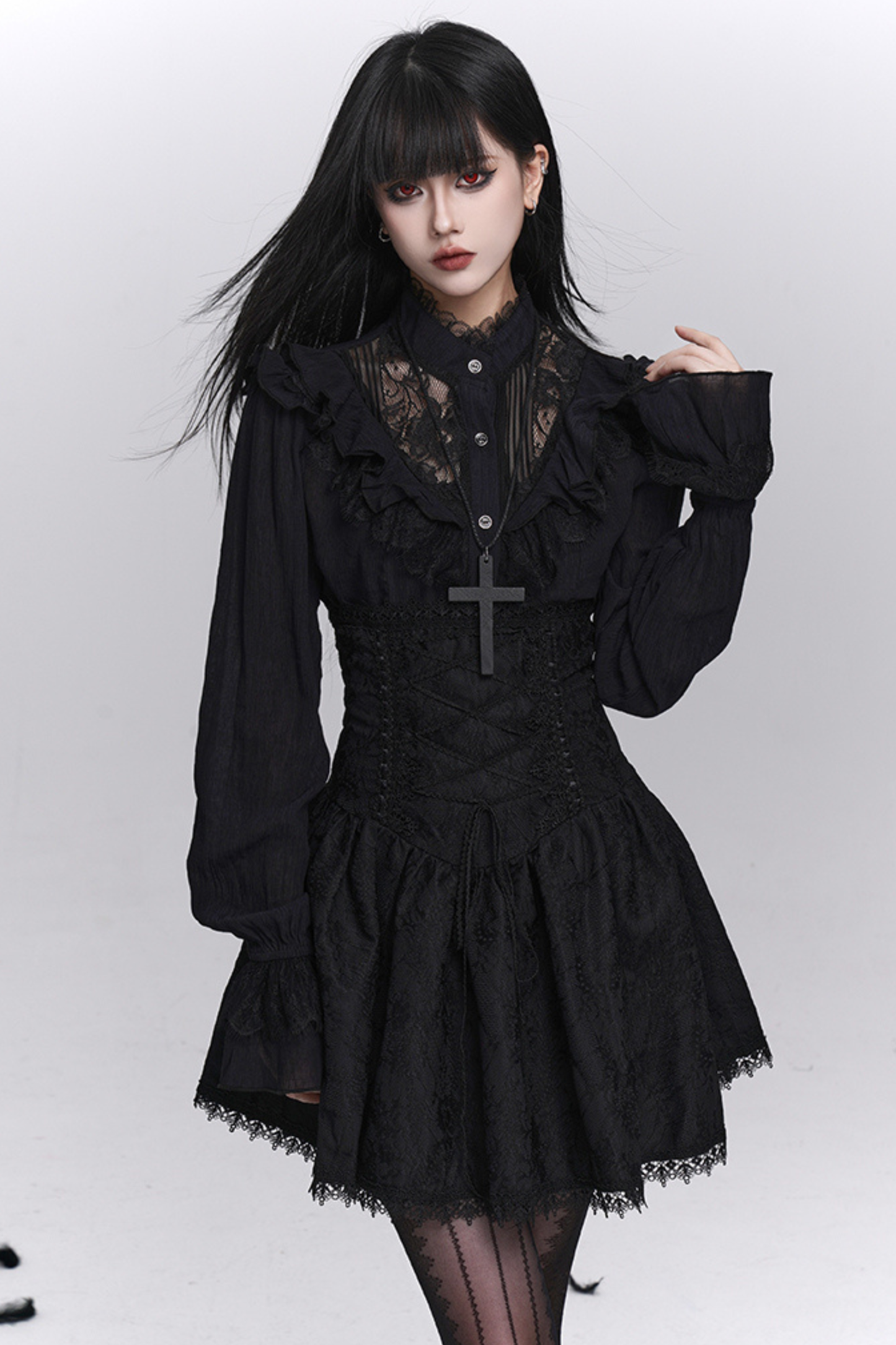 Ghost Girl Gothic Dark High Waist Skirt