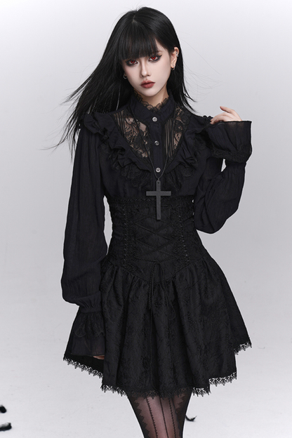 Ghost Girl Gothic Dark High Waist Skirt