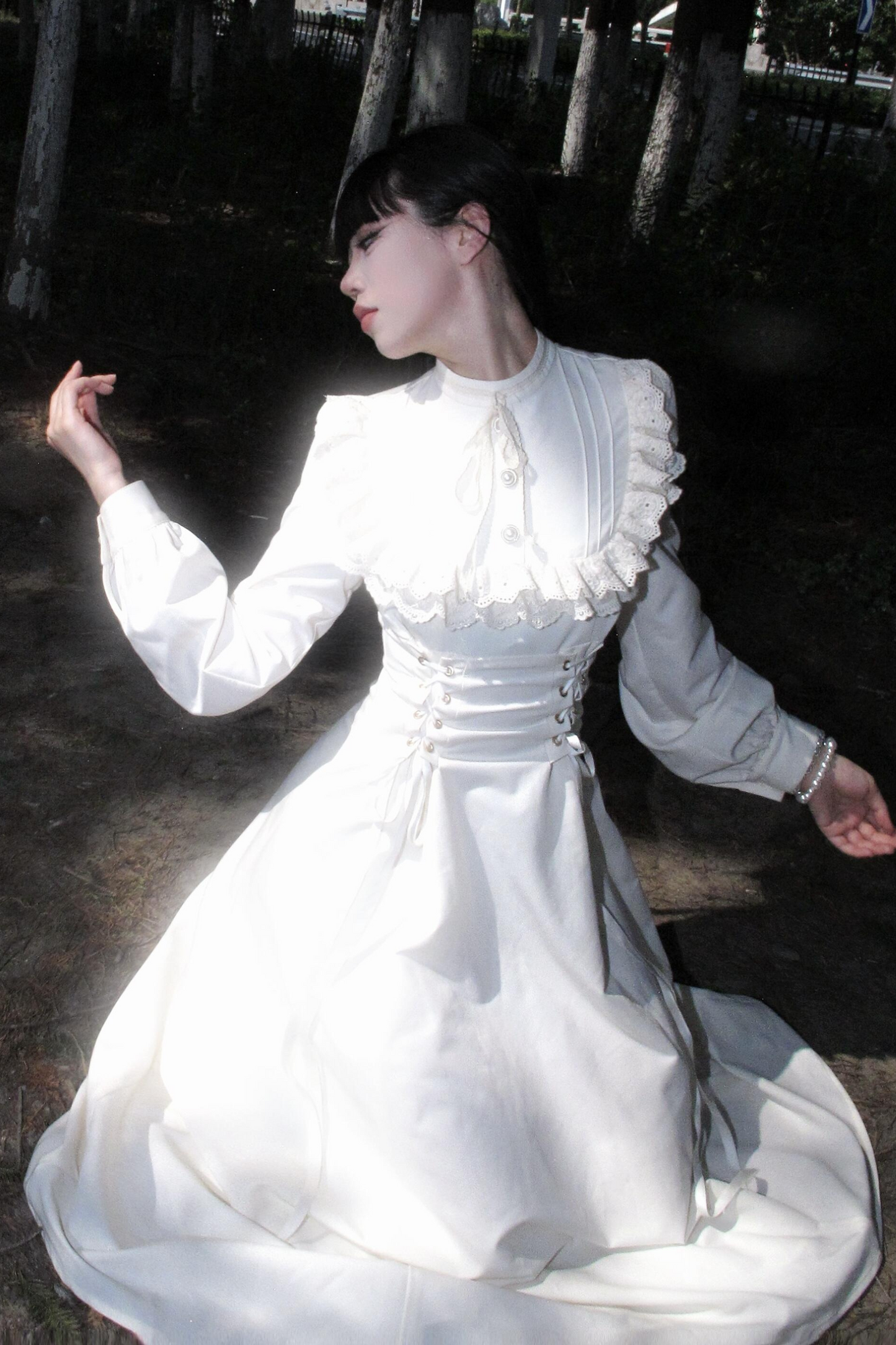 French Retro Elegant Lace Long Dress