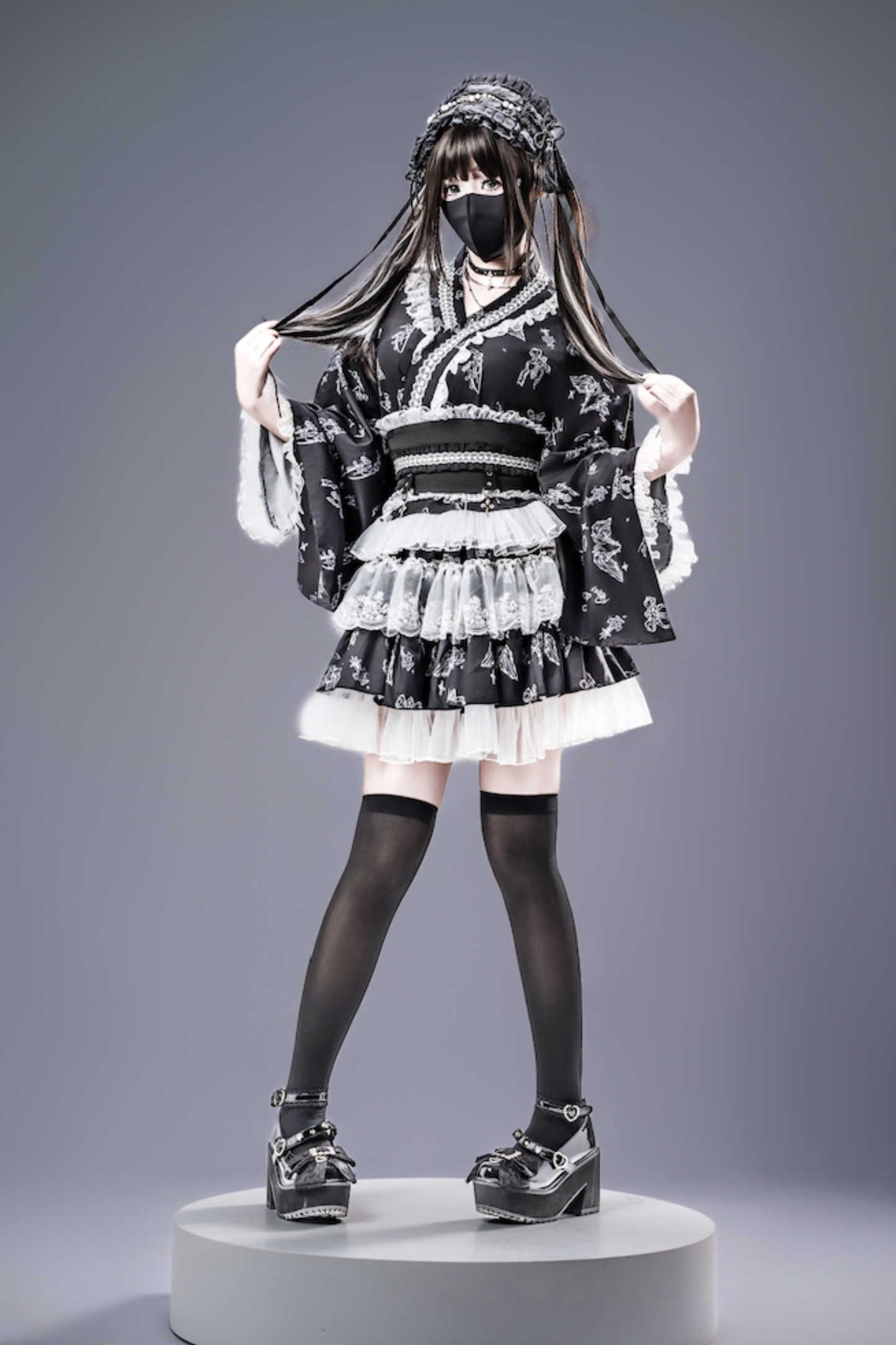 Galaxy Dark Lace Dark Kawaii Yukata