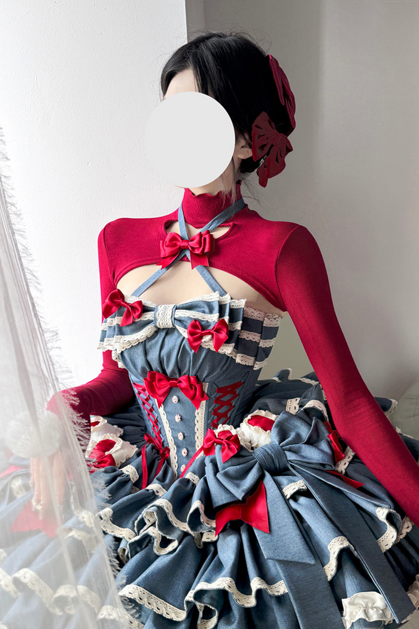 Cherry Rabbit Lolita Dress + Short Cardigan