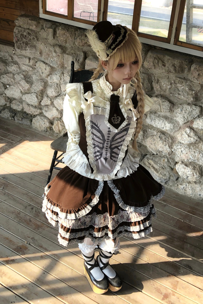 ヴェルベットフローラルレーススカート