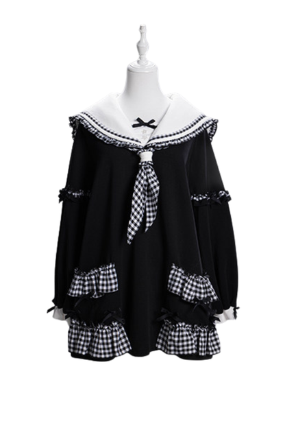 Plaid Sailor Loose Top