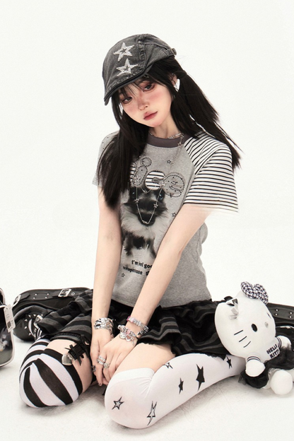 Y2K Spice Girls Border Crop Top