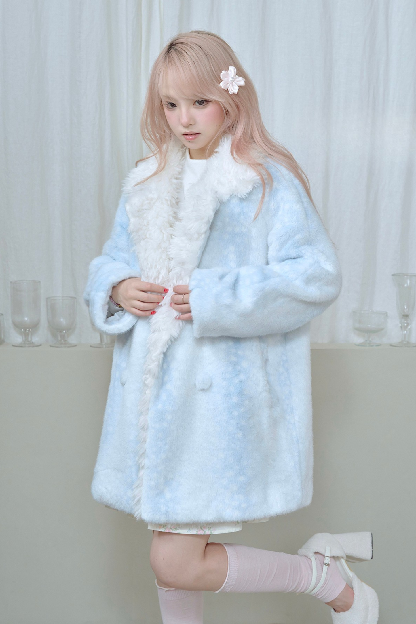 Gradient Rabbit Fur Coat