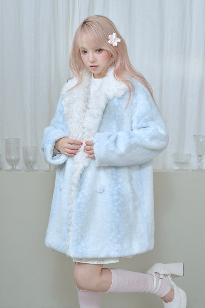 Gradient Rabbit Fur Coat