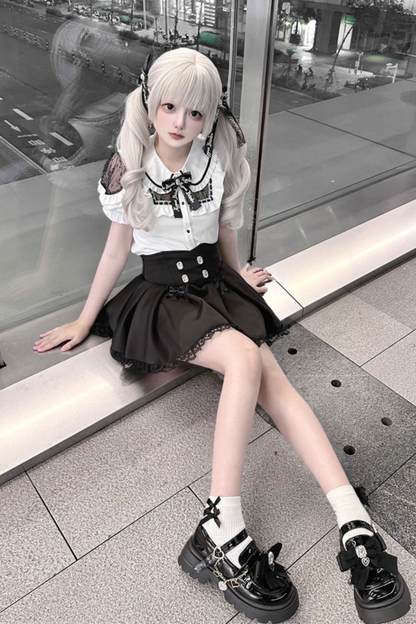 Puppen-Spitzenoberteil + Culottes